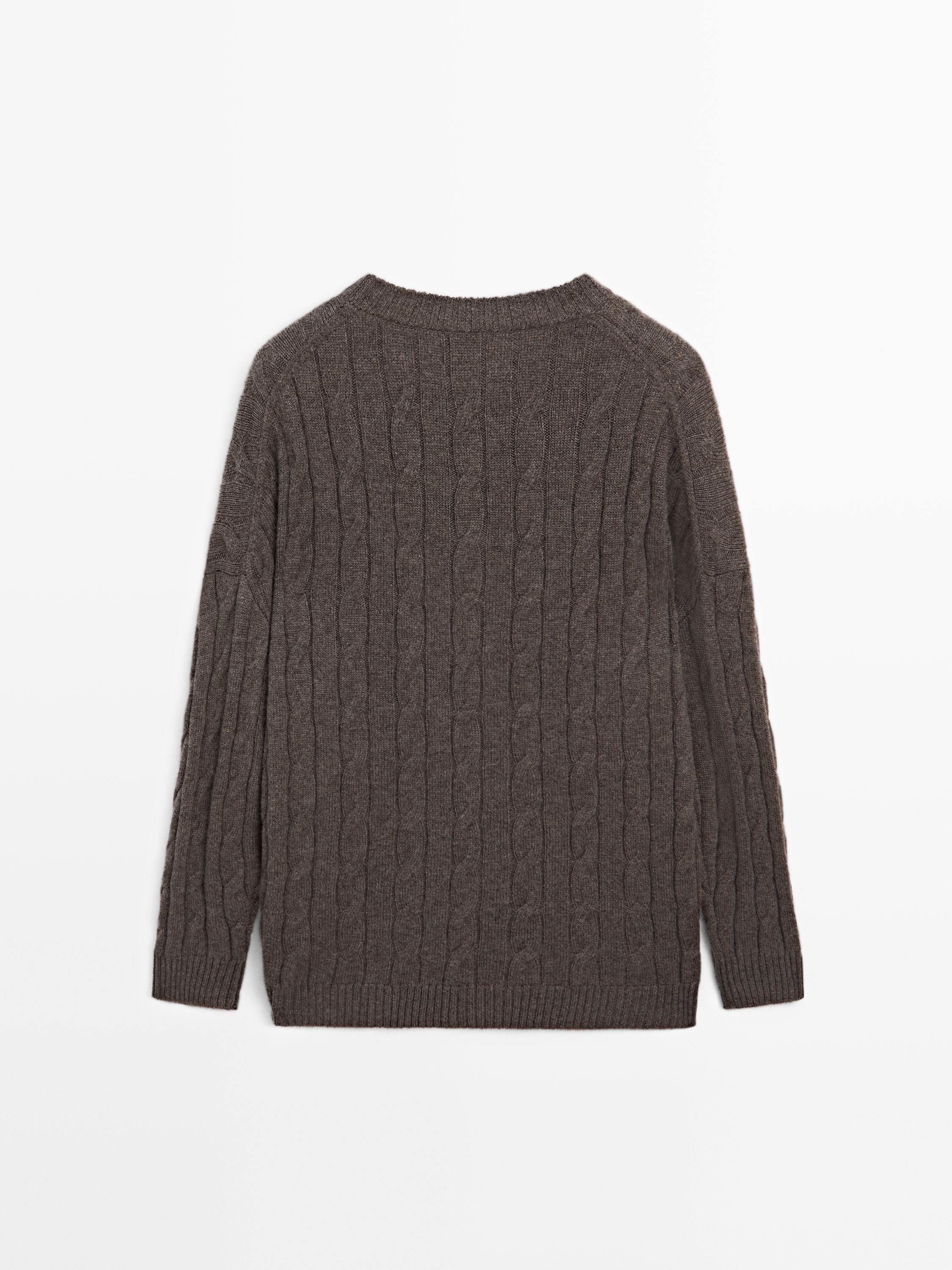 100% cashmere cable-knit sweater
